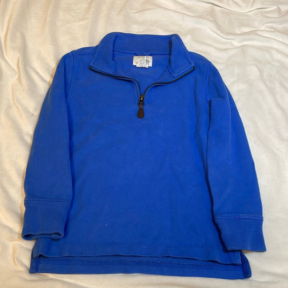 J. Crew Crewcuts boys pullover half zip sweatshirt. Blue. Size 4/5.